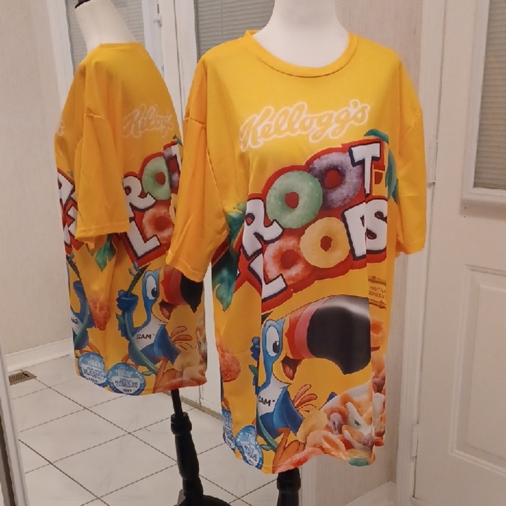 Kellogg's Fruit Loops Yellow Graphic Short Sleeve Tee